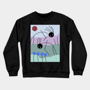 Kids Picking Flowers Stick Figure Crewneck Sweatshirt